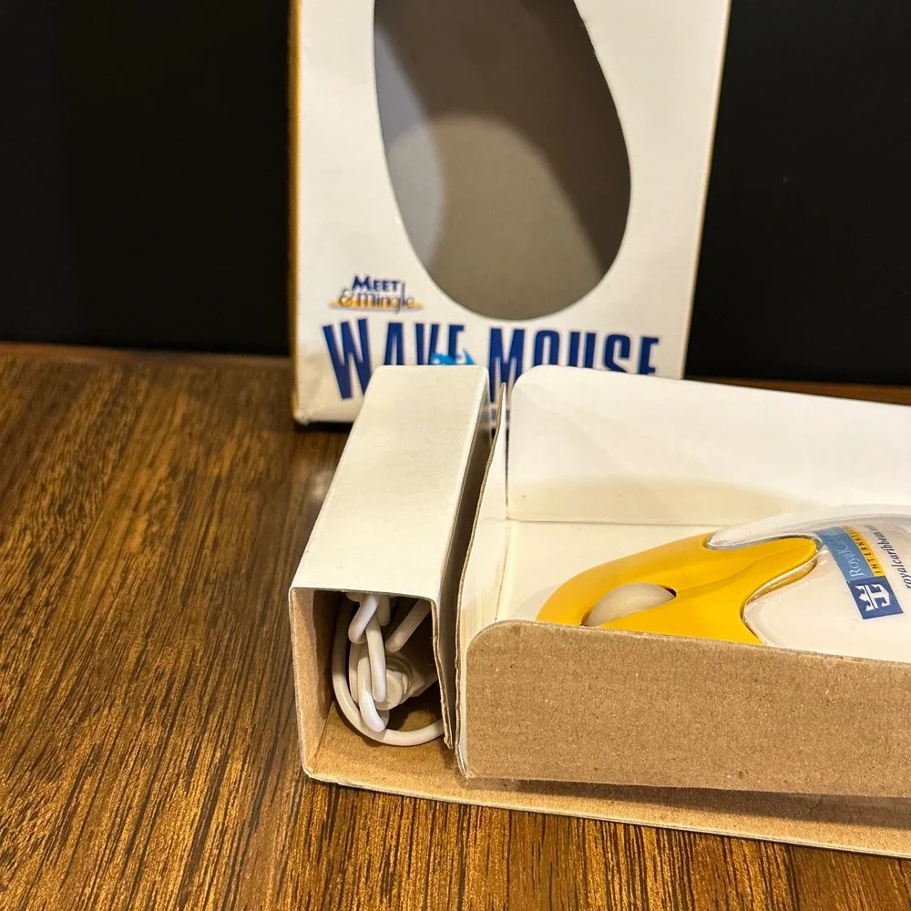 Royal Caribbean International Wave Mouse Meet & Mingle USB Wired Yellow Clear